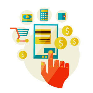 online marketplace payment system accessed via tablet